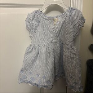 First Impressions Light Blue Striped Seersucker Dress Top for Kids